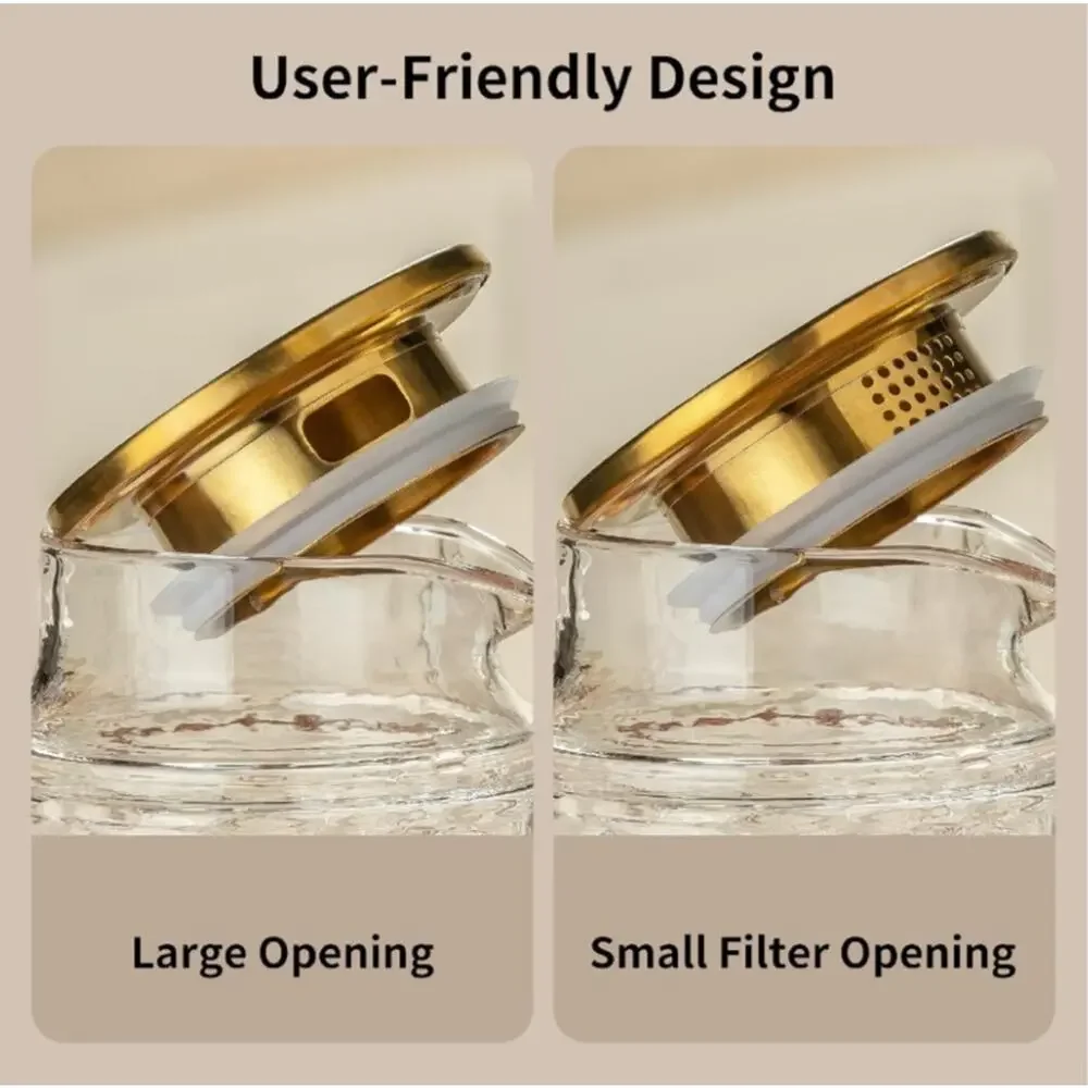 Glass Pitcher with Lid, 2 PACK 84 oz/2.5L Liter Vintage Water Pitcher, Clear Bor - Picture 4 of 6